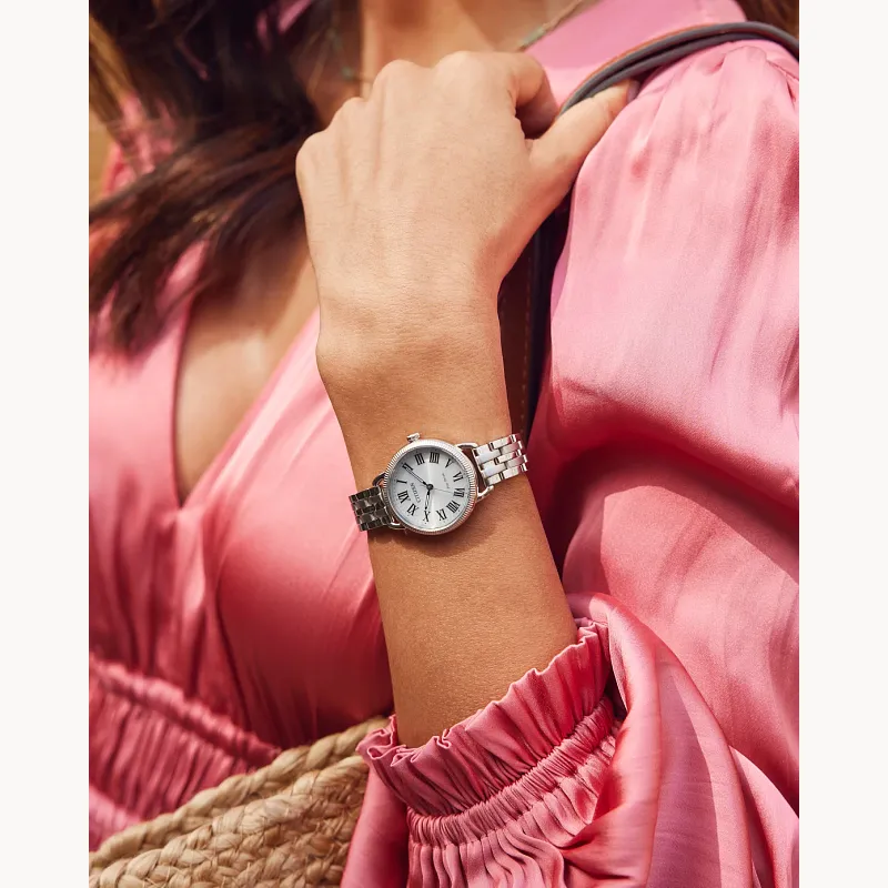 Classic Coin Edge Silver-Tone Dial Stainless Steel Bracelet Classic Coin Edge Silver-Tone Dial Stainless Steel Bracelet